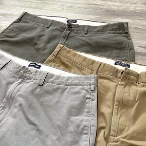 LOT of 3 Lands End Classic Chino Pants Neutral Traditional Fit 38 Preppy Casual